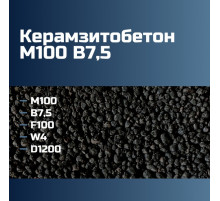 Керамзитобетон М100 В7,5 F100 W4 D1200 П2 П3 П4 98 кгс/см2